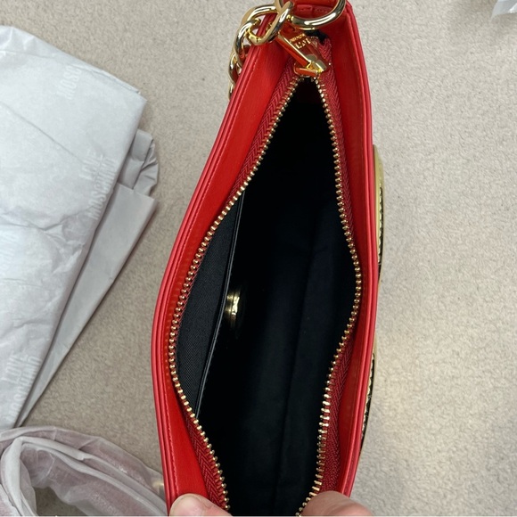 Love Moschino Red Heart Handbag Zipper Purse-Red/Gold-NEW-NWT-Valentine’s Day - Picture 9 of 16